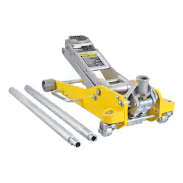 VEVOR - Low Profile Floor Jack 3 Ton (6600 lbs), Heavy Duty Aluminum Hydraulic Racing Floor Jack, Hydraulic Car Jack - Silver;Yellow