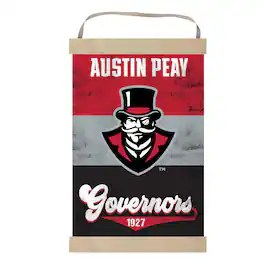 Jardine - Austin Peay State Governors Reversible Retro Logo Banner Sign - Red
