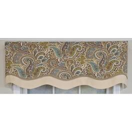RLF Home - 100% Cotton Edenbridge Glory Fully lined Windows Rod Pocket Valance 50" x 16" - Gray