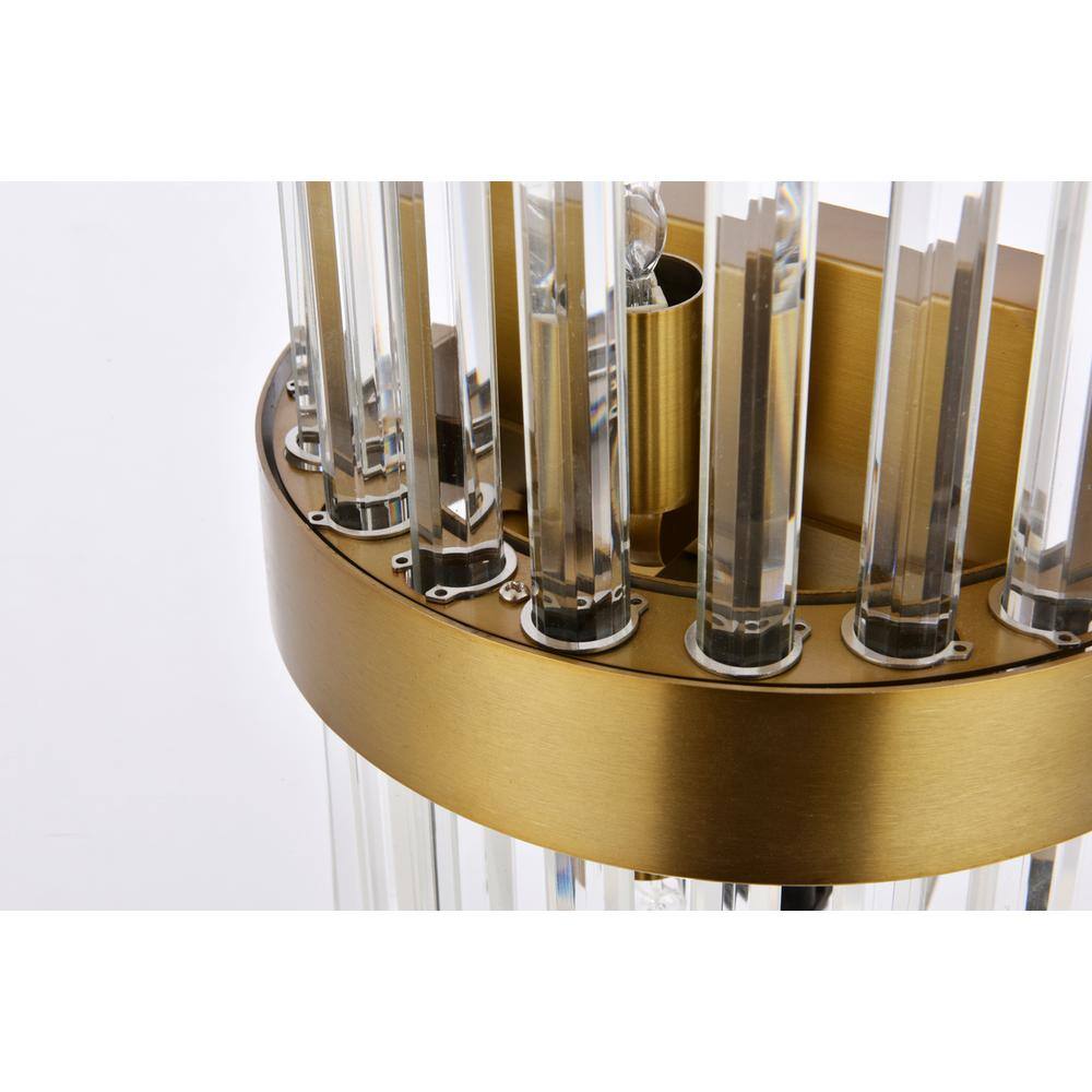 Left. Elegant Lighting - Dallas 2 light Gold and Clear Wall Sconce Clear Royal Cut Crystal - Gold And Clear.