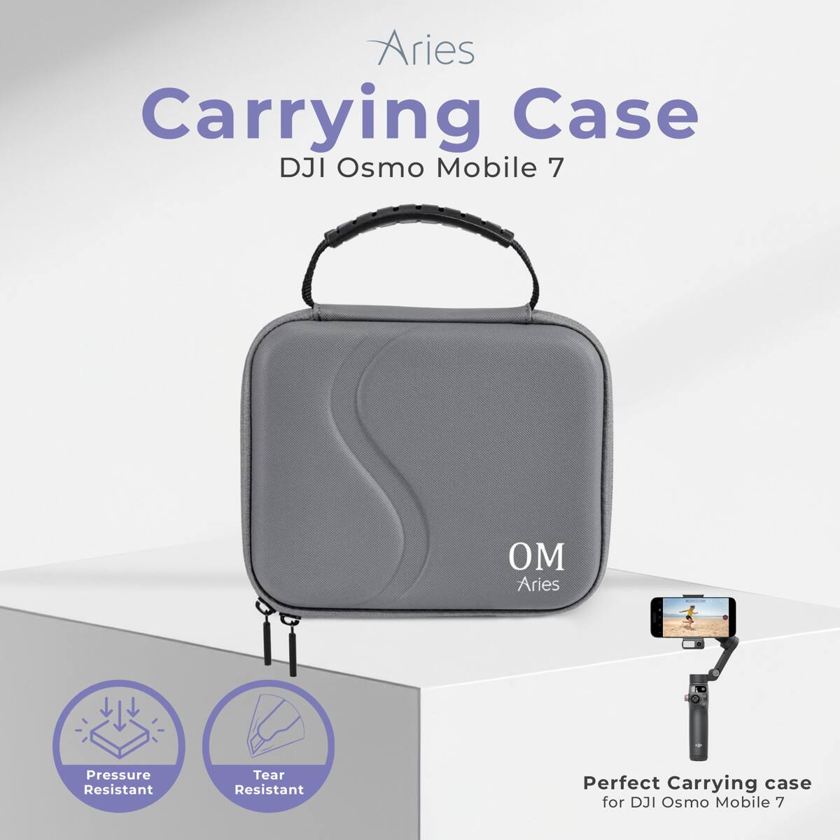 Aries Carrying Case DJI Osmo Mobile 7

- Pressure Resistant
- Tear Resistant

Perfect Carrying Case for DJI Osmo Mobile 7