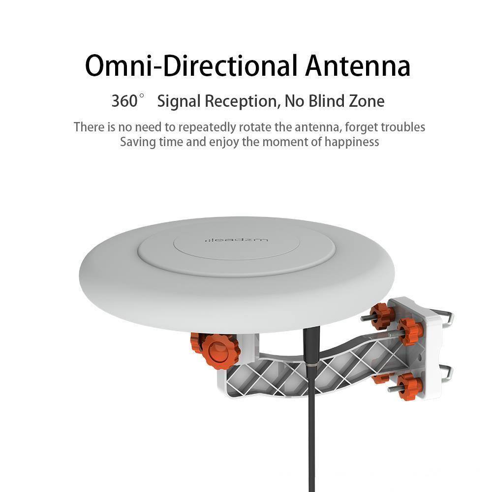 Front. Winado - 360° Home Video Omni-Directional Outdoor Amplified TV Antenna HDTV 1080P 4K - White.