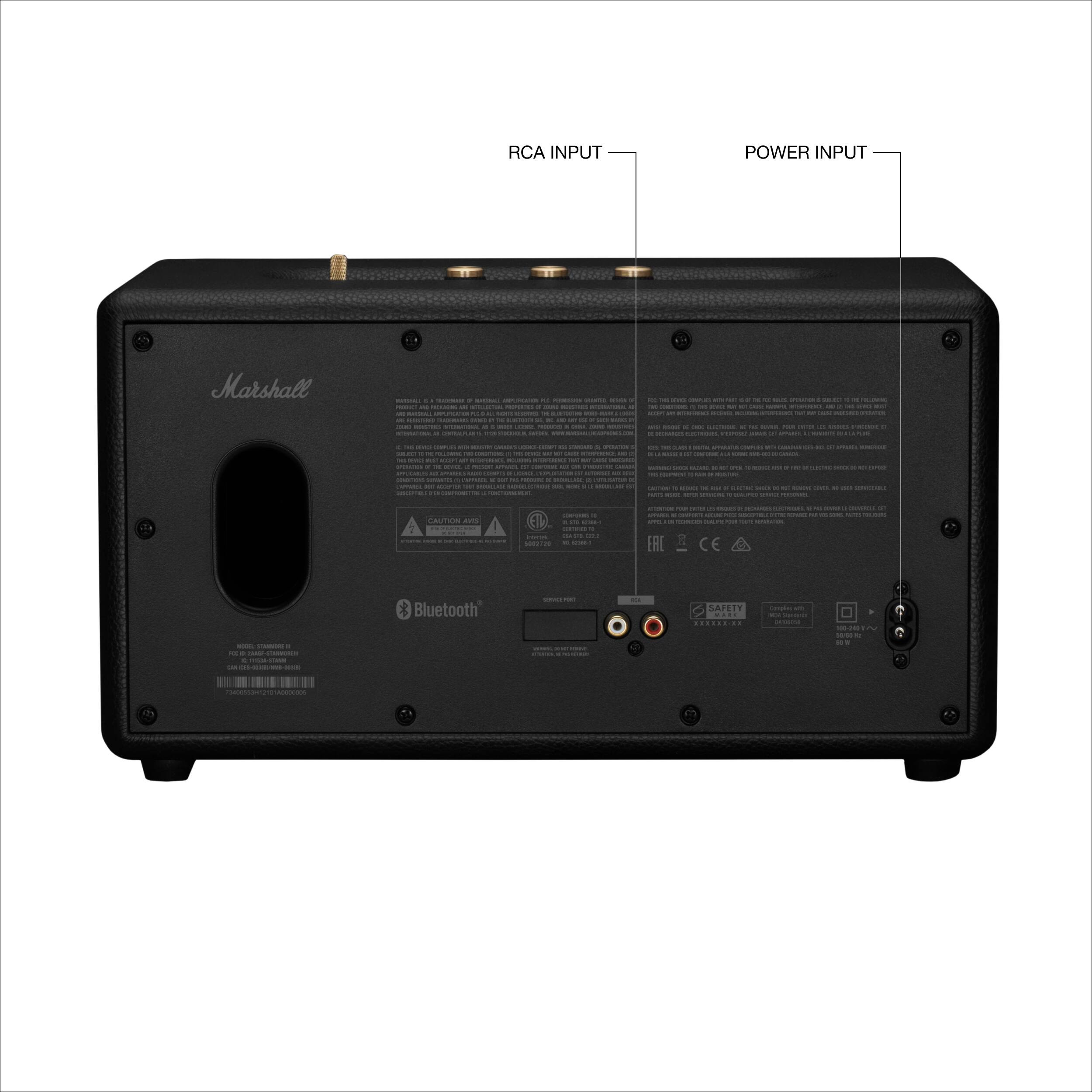 Marshall - Ica Input - Power Input - Bluetooth - Stereo Input -