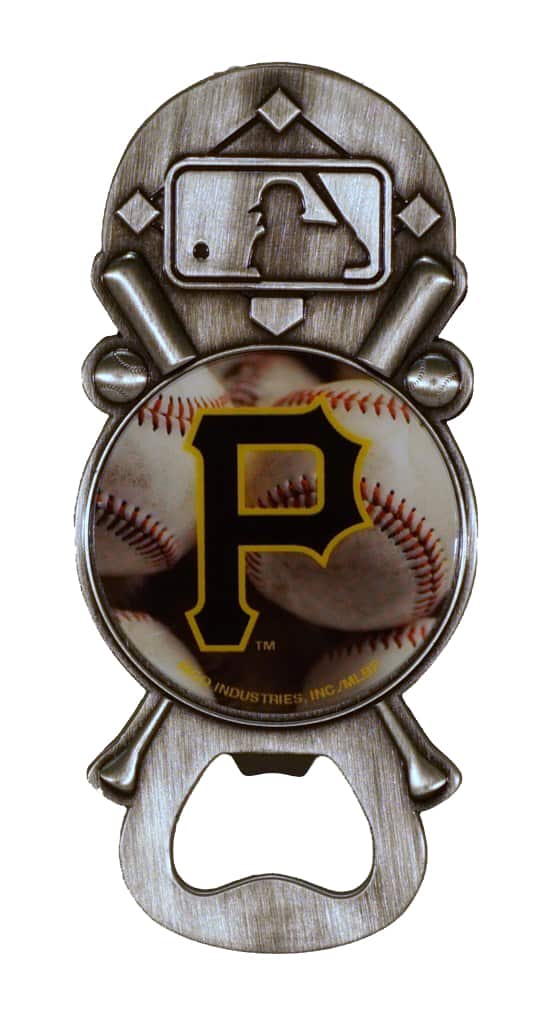 Rico Industries - Pittsburgh Pirates Baseball Party Starter Magnetic Metal Bottle Opener - Multi