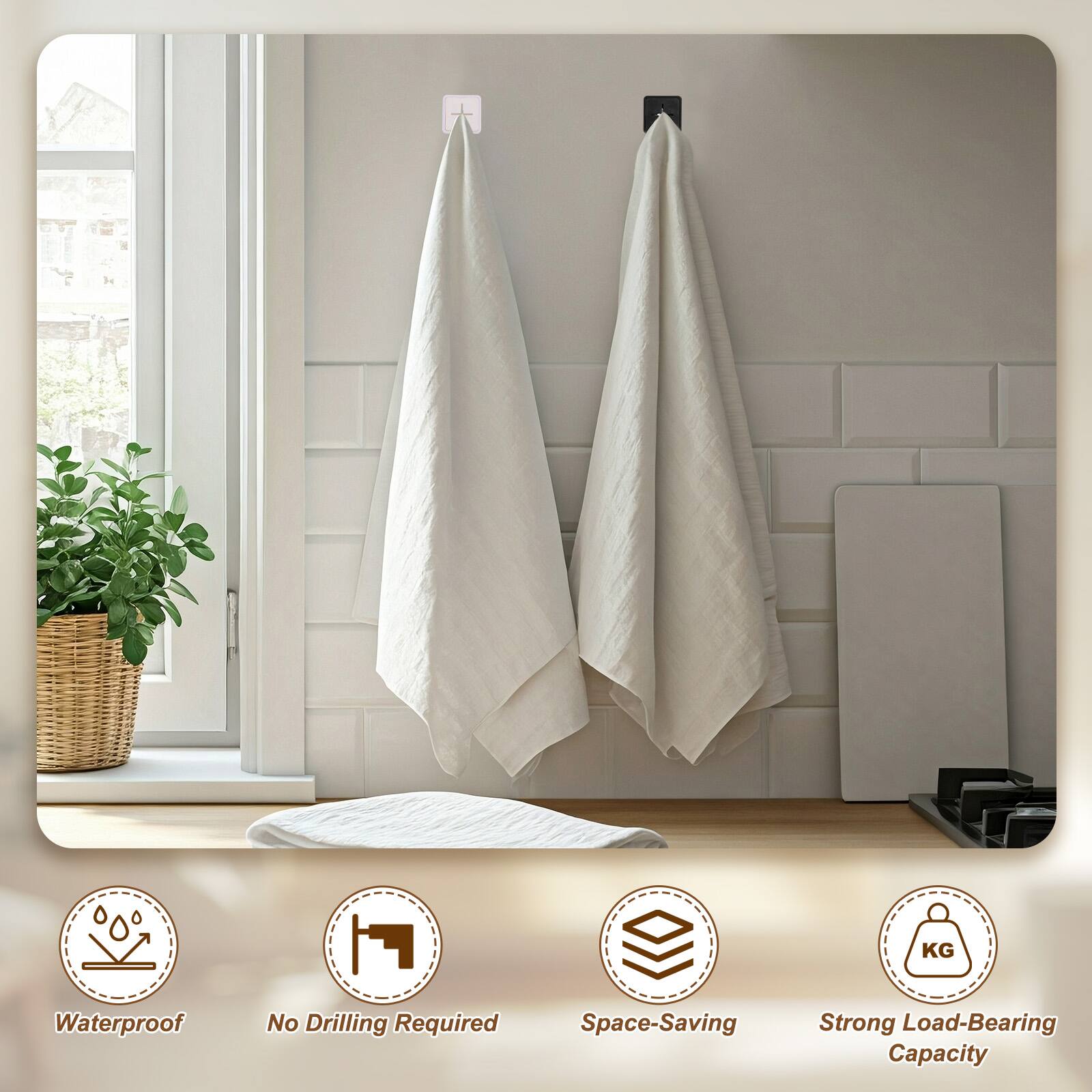 KG Waterproof No Drilling Required Space-Saving Strong Load-Bearing Capacity