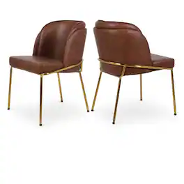 Meridian Furniture - Jagger Vegan Leather Dining Chair, Set of 2 - Brown