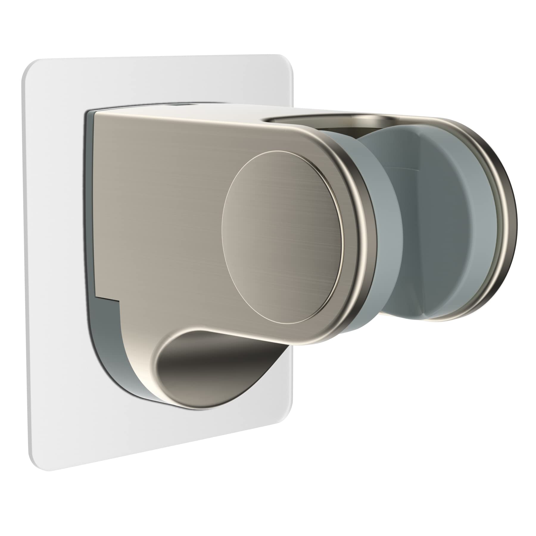 Paradigms Interiors - Shower Head Holder Strong Adhesive Waterproof Height Adjustable Wall Mount No Drilling Chrome Finish - 1 Pack-Silver