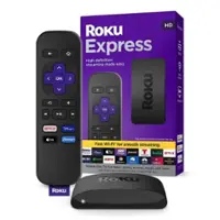 Roku Express | Streaming Media Player with Standard Remote (no TV controls) - Black - Front_Zoom