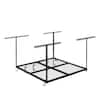 Front. Fleximounts - OHK Series 48 in. W x 48 in. D x 22-40 in. H Black Ceiling Mounted Overhead Garage Storage Rack with Accessory Hooks - Black.