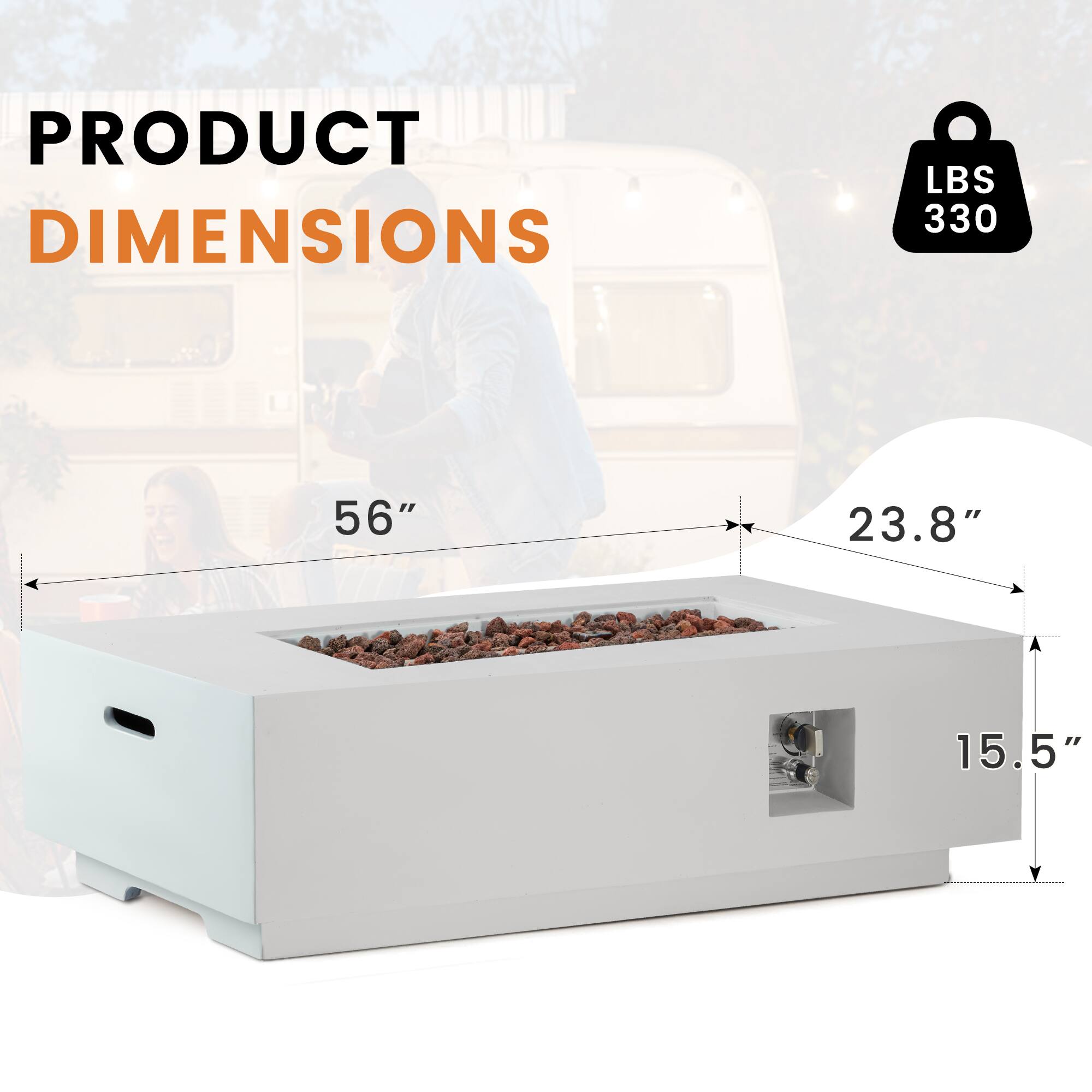 PRODUCT DIMENSIONS  
LBS 330  
56" x 23.8" x 15.5"