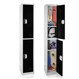 AdirOffice - Storage Locker 629-Series 72" H 2-Tier Steel Digital Lock 2-Shelf Locker - Black