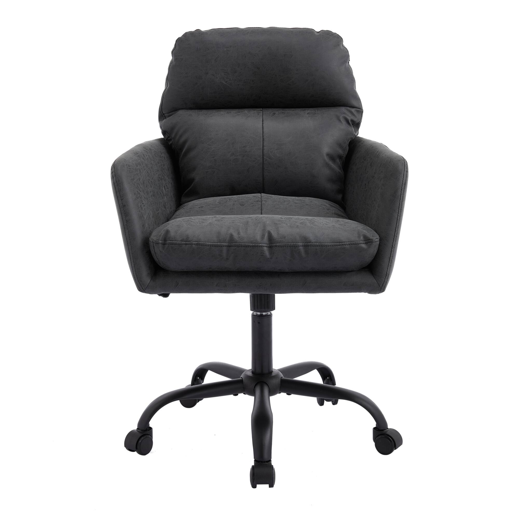 Alt View 5. GOODSILO - Ergonomic Executive Office Chair with Adjustable Height and PU Leather Upholstery - Black.