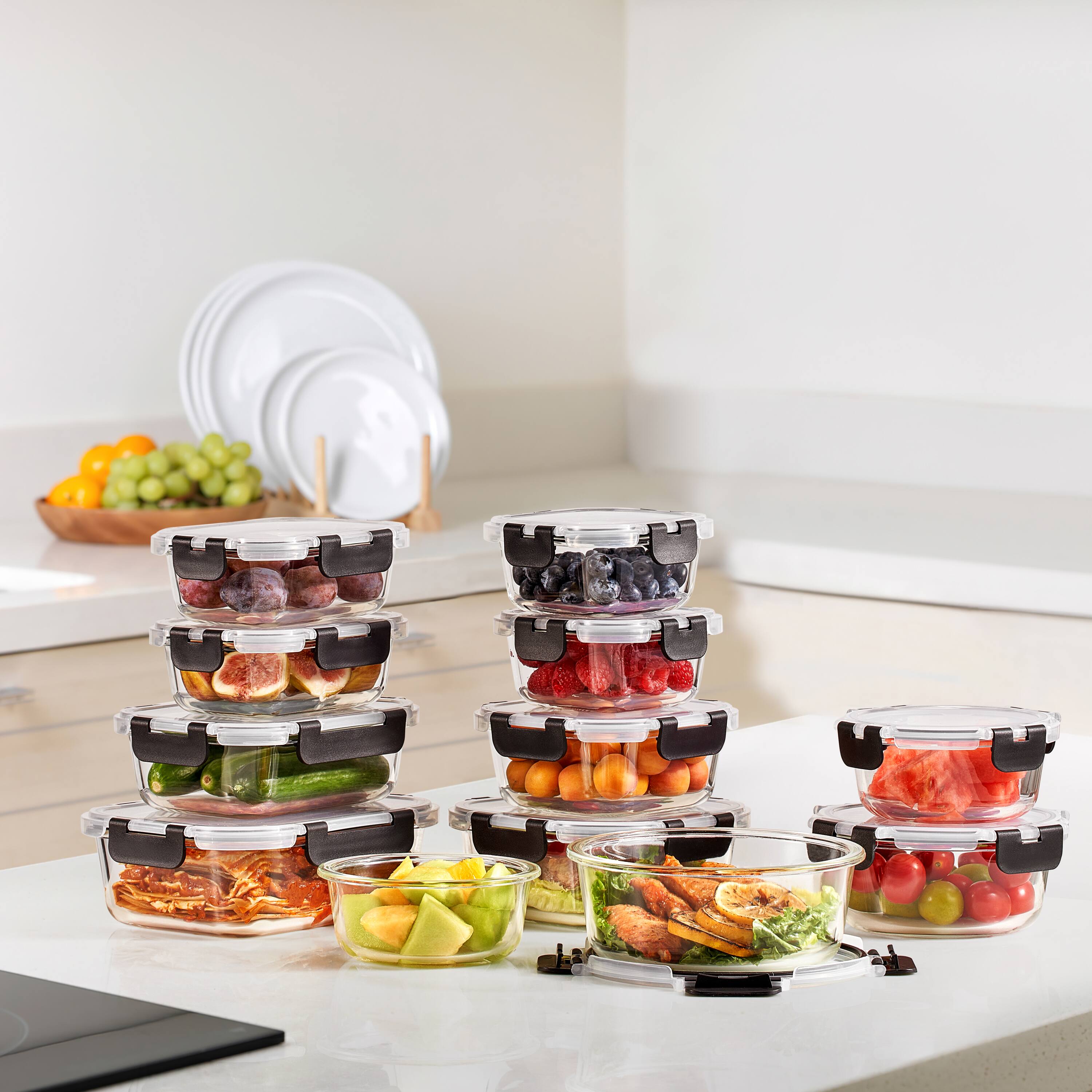 Alt View 1. Sorbus - Sorbus 24-Piece Glass Food Storage Containers with Lids - Airtight, Microwave, Fridge, Dishwasher, Oven Safe - Clear.