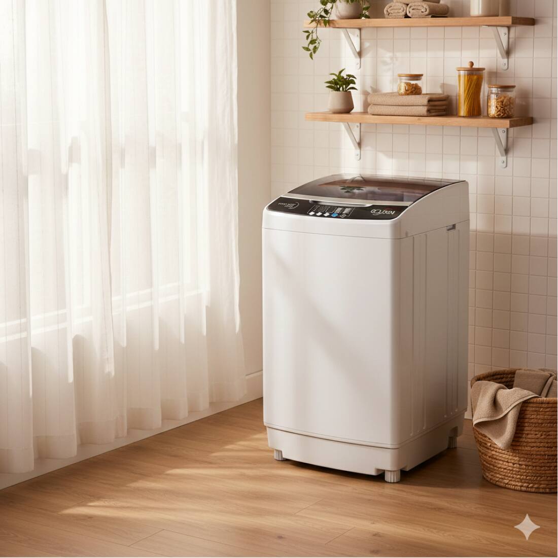 Back. Golden - 15.4 lb/1.9 Cu. Ft. Compact Portable Top-Load Washer - White.