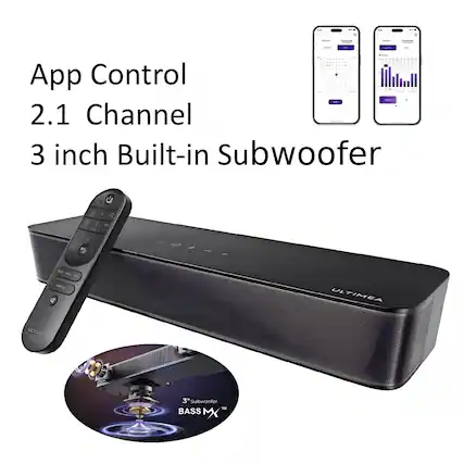 App Control
2.1 Channel
3 inch Built-in Subwoofer
ULTIMEA
3" Subwoofer
BASS MX