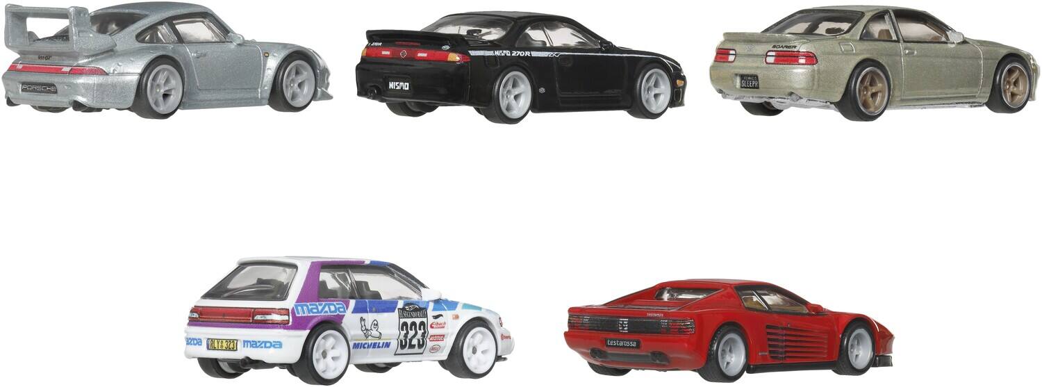 - Porsche
- Nissan 240SX
- Toyota Supra
- Mazda
- Michelin 323
- Lestorossa