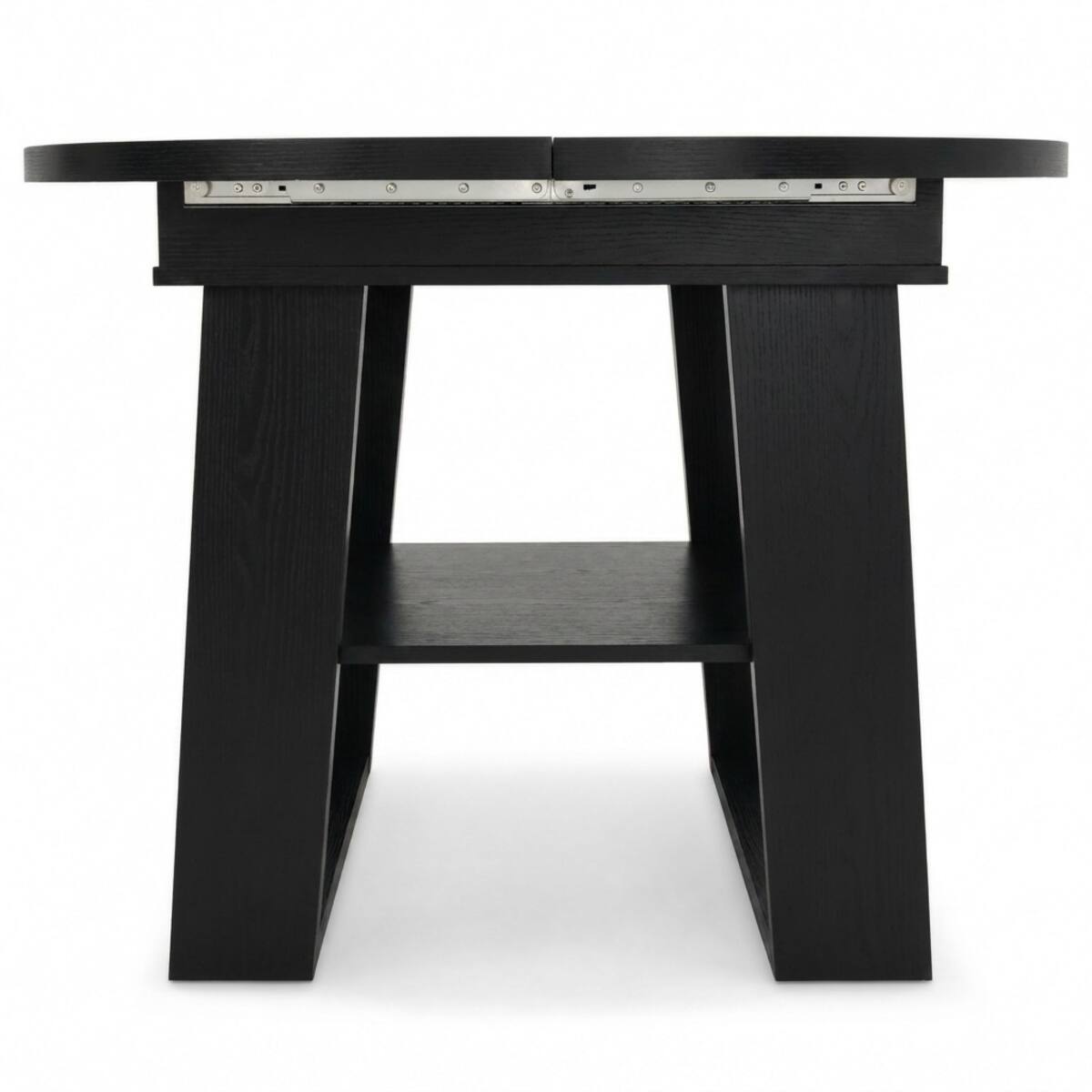 Alt View 4. Loheer - Loheer Extendable Round Dining Table, Black Particle Board, Round to Oval Table for Four to Six - Black.