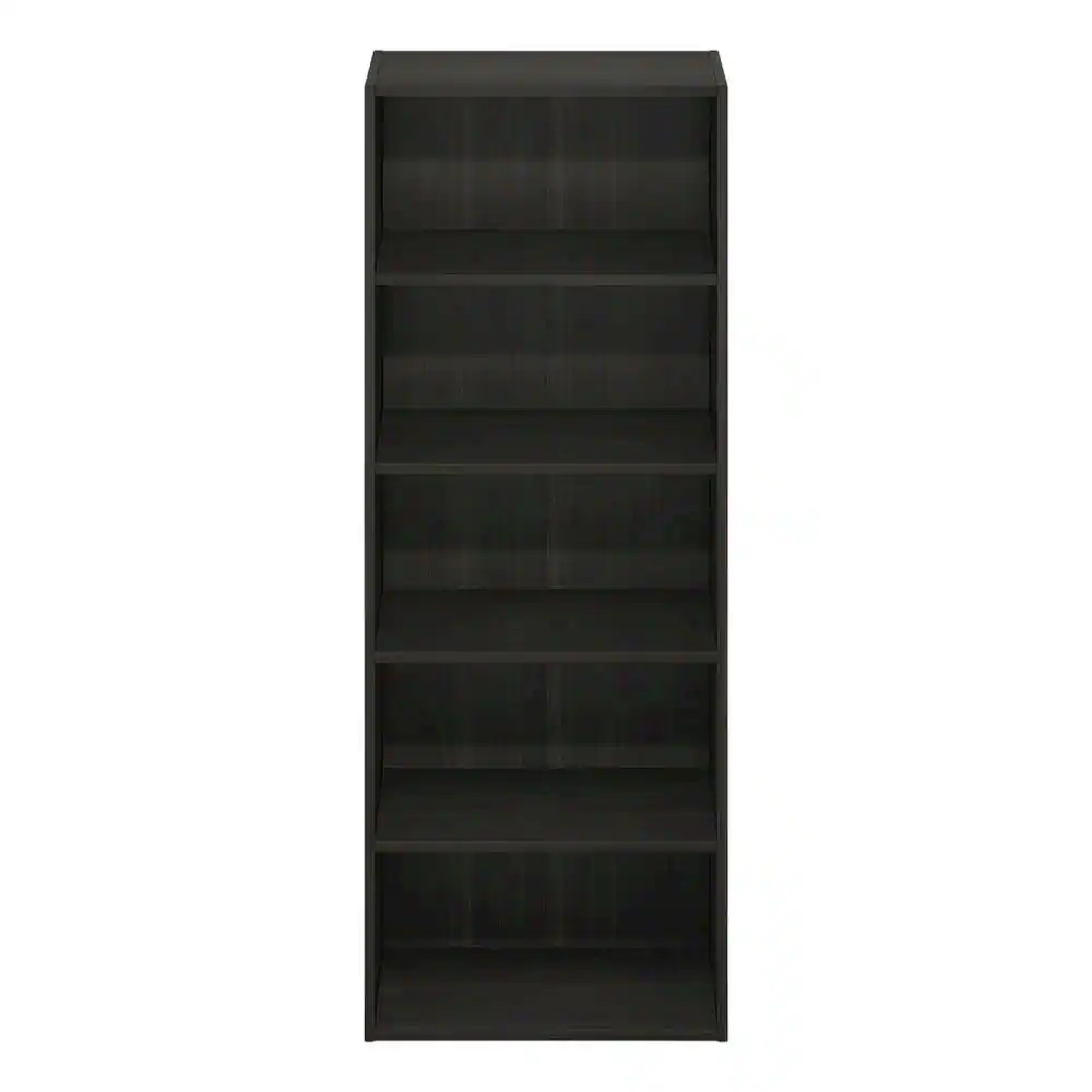 Back. FurniFact - Wooden bookcase with open shelving and sturdy construction - Espresso.