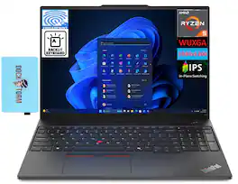 Lenovo - Thinkpad E16 Gen 2 Laptop 16.0 WUXGA (AMD Ryzen 5 7535U, 32GB DDR5, 1TB PCIe SSD, Win 11 Pro) w/USB Hub - Black