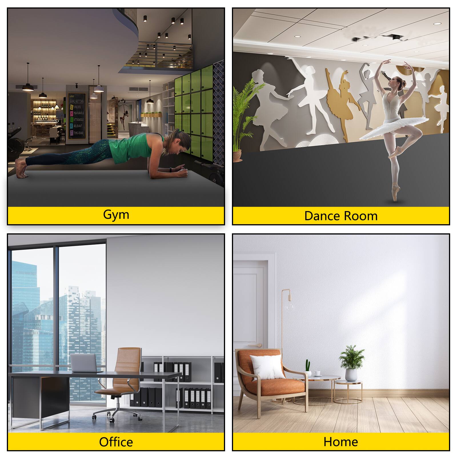 - Gym
- Dance Room
- Office
- Home