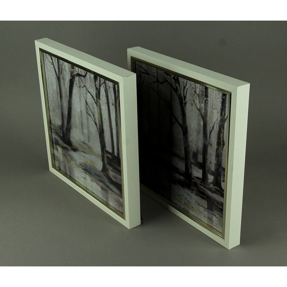 Alt View 1. Things2Die4 - Set of 2 Winter Forest Framed Nature Art Prints 13 Inches Square - Multicolored.
