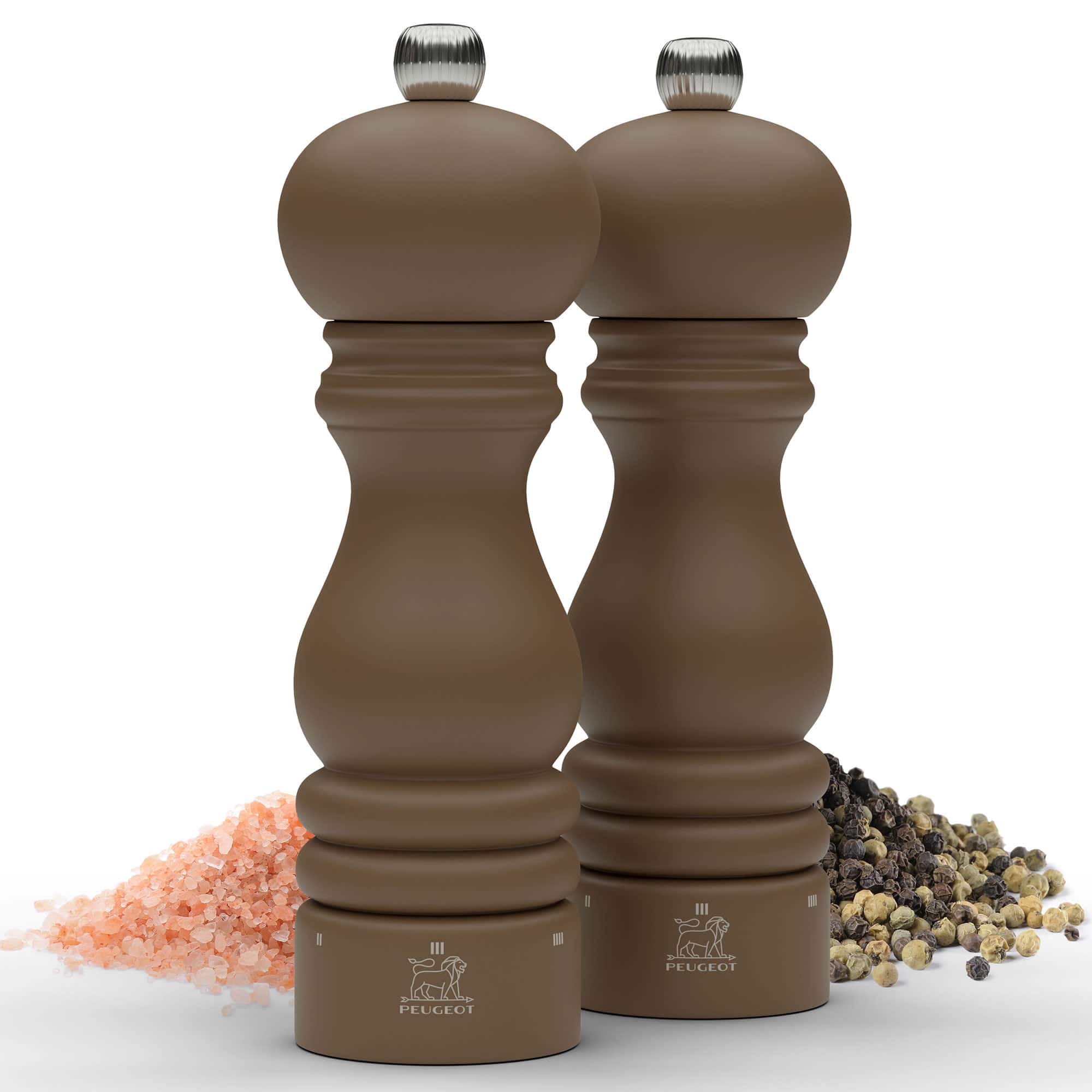Peugeot - Paris u’Select Salt & Pepper Mill Set, 7-Inch, Adjustable 6-Setting - Mocha