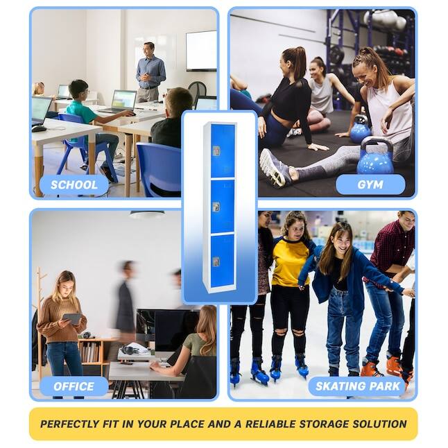 PERFECTLY FIT IN YOUR PLACE AND A RELIABLE STORAGE SOLUTION

SCHOOL
GYM
OFFICE
SKATING PARK