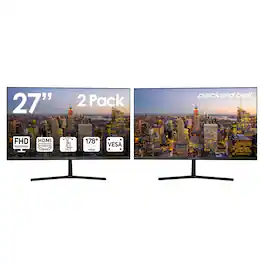 Packard Bell - 27" FHD Monitor – HDMI/VGA, 75Hz, Tilt, VESA Mount, 2 Pack - Black
