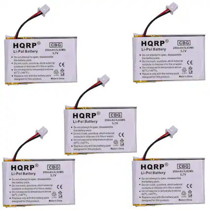 HQRP CBG 250mAh/0.93Wh 3.7V Li-Pol Battery
Do not attempt to open, disassemble the battery pack.
Do not crush, puncture, short external contacts or dispose of in fire or water.
Do not expose to temperature above 60°C (140°F).
Replace only with the battery pack designed for this product.
Made in China