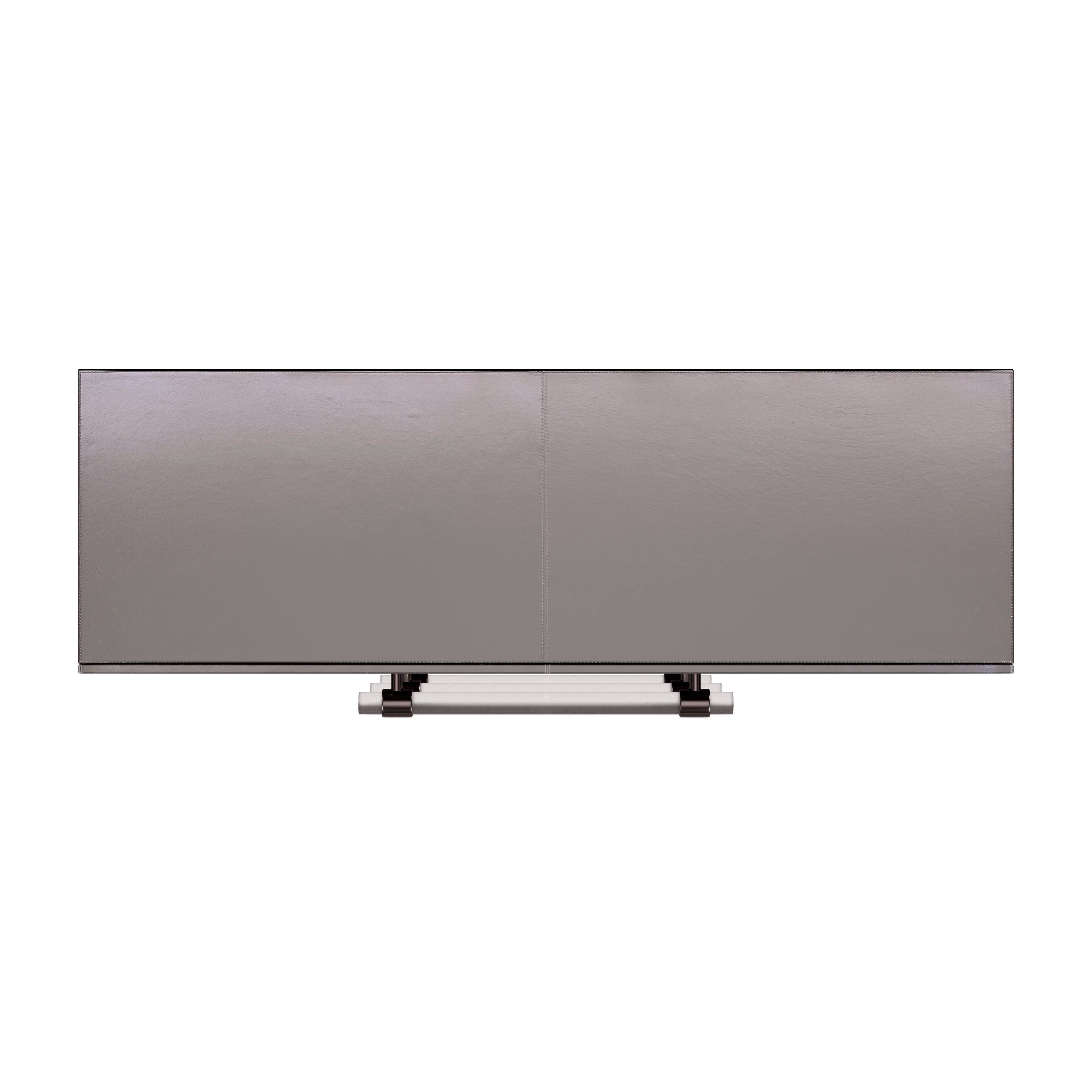 Alt View 6. Butler Specialty - Allman 48 in. W Rectangular Wood and Leather 3 Drawer Accent Chest - Silver.