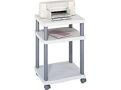 Alt View 1. Safco - Wave 3-Shelf Plastic/Poly Mobile Printer Stand with Lockable Wheels - Light Gray/Charcoal.