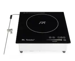 SPT - 3520W Built-In/Countertop Commercial Induction Cooktop with Temperature Probe (208-240V) - Black and stainless steel
