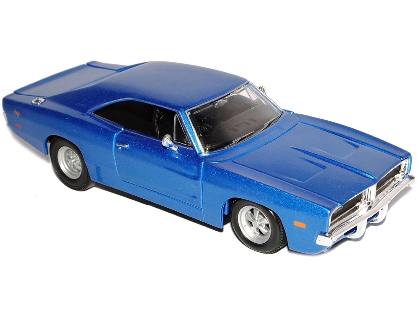 Alt View 1. Maisto - 1969 Dodge Charger R/T Hemi Blue 1/25 Diecast Model Car by Maisto.