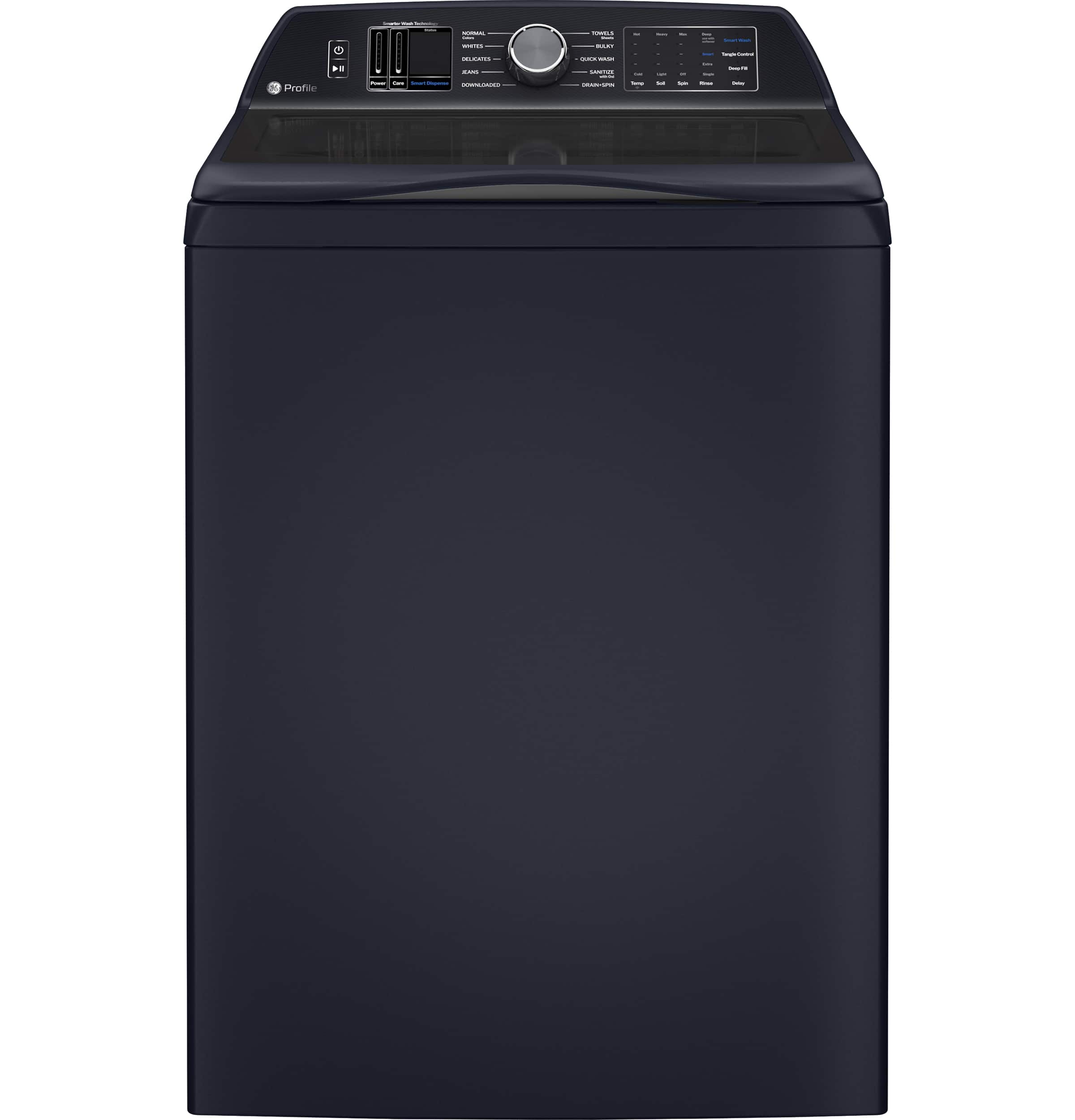 Front. GE Profile - 5.4 Cu. Ft. High-Efficiency Smart Top Load Washer with Adaptive SmartDispense - Sapphire Blue.