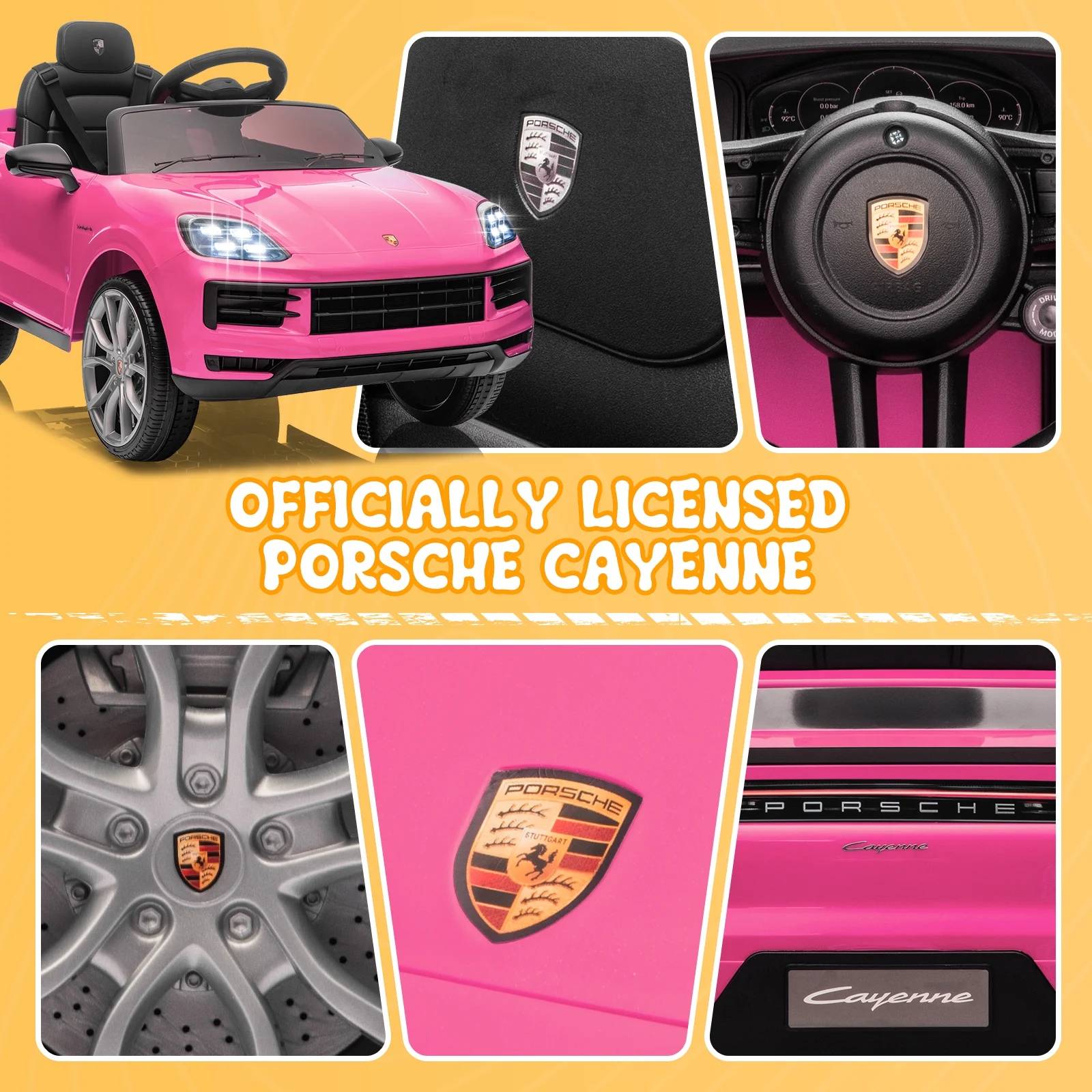 Winado 12V Kids Ride on Car Toys, Licensed Porsche Cayenne Powered