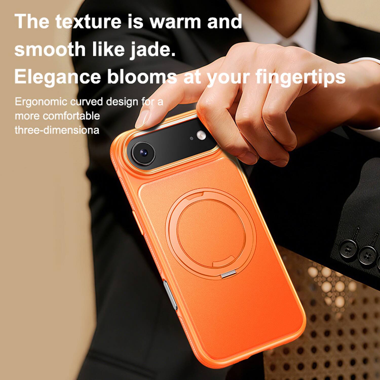 The texture is warm and smooth like jade. Elegance blooms at your fingertips. Ergonomic curved design for a more comfortable three-dimensional