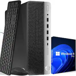 HP - Refurbished Excellent - Prodesk G4 SFF Desktop PC | Intel Core i5-8th 3.0Ghz | 16GB DDR4 RAM | 128GB SSD | 500GB HDD | WiFi | KB & M | Win11 - Black