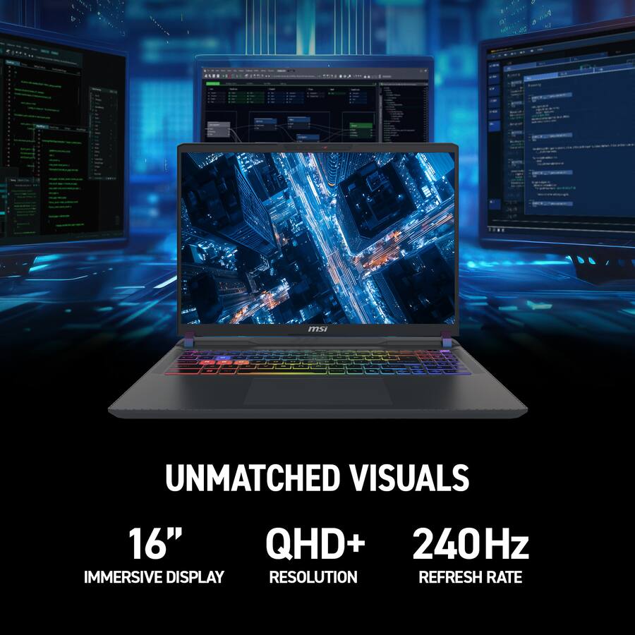 MSI Vector A16 HX AI 16" 240Hz QHD+ Gaming Laptop AMD R9 8940HX GeForce ...