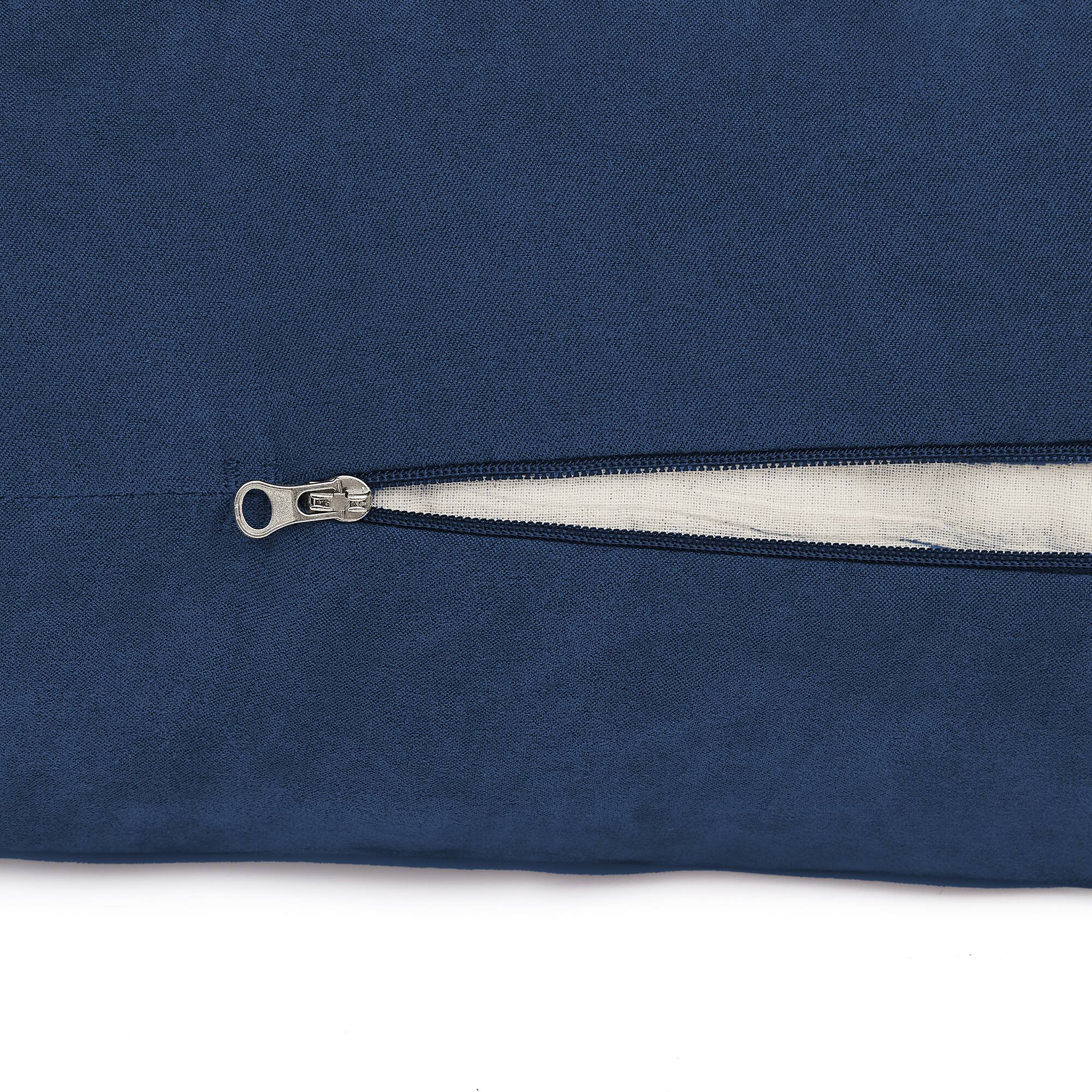 Back. Sweet Home Collection - Yoga Bolster Pillow Meditation Pillow w/Washable Cover & Carry Handle - Navy Blue.