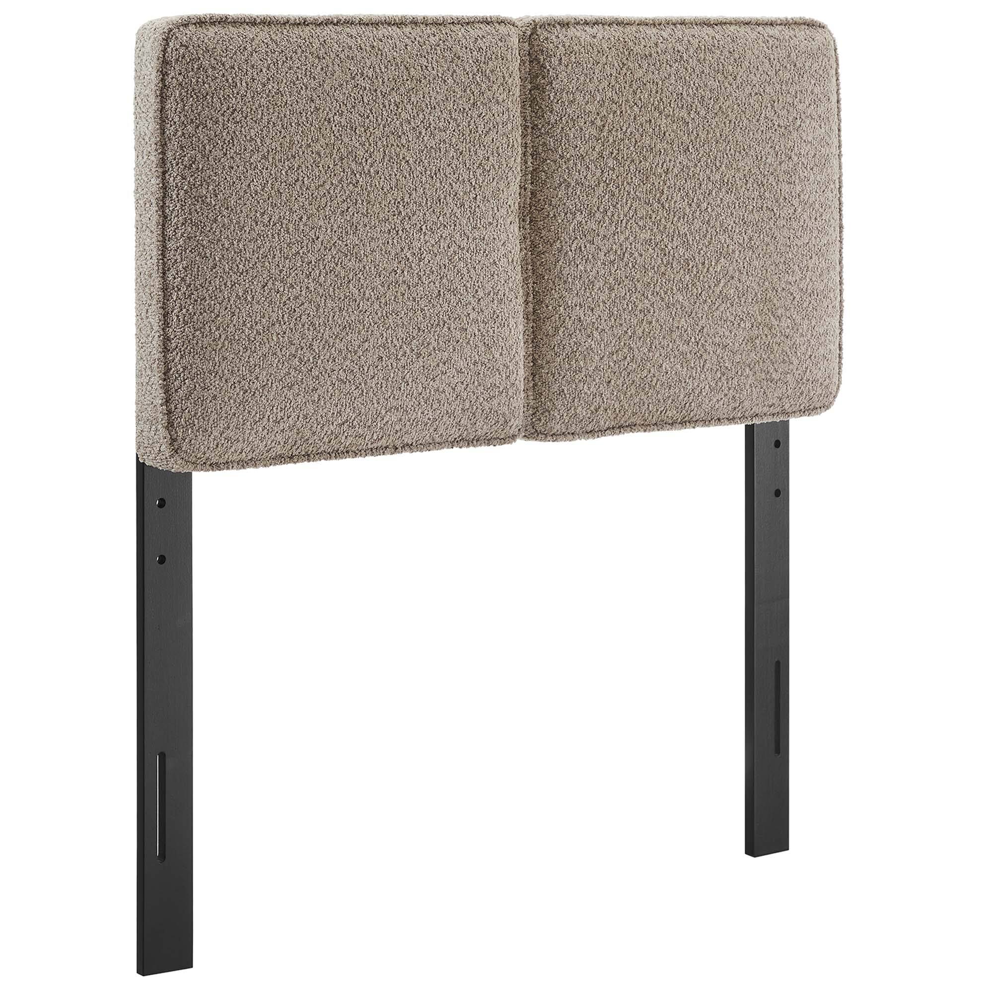 Lindee Boucle Fabric Twin Headboard by Modway - Brown
