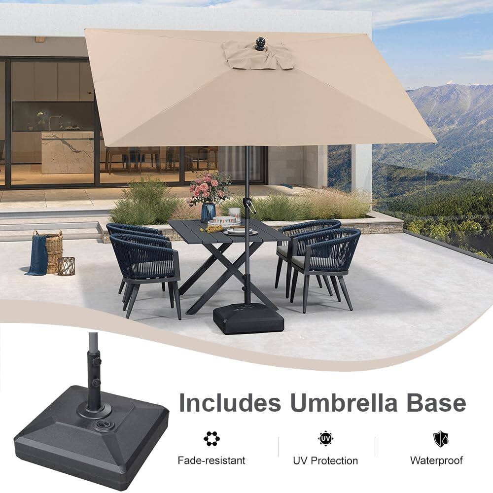 Includes Umbrella Base  
Fade-resistant  
UV Protection  
Waterproof