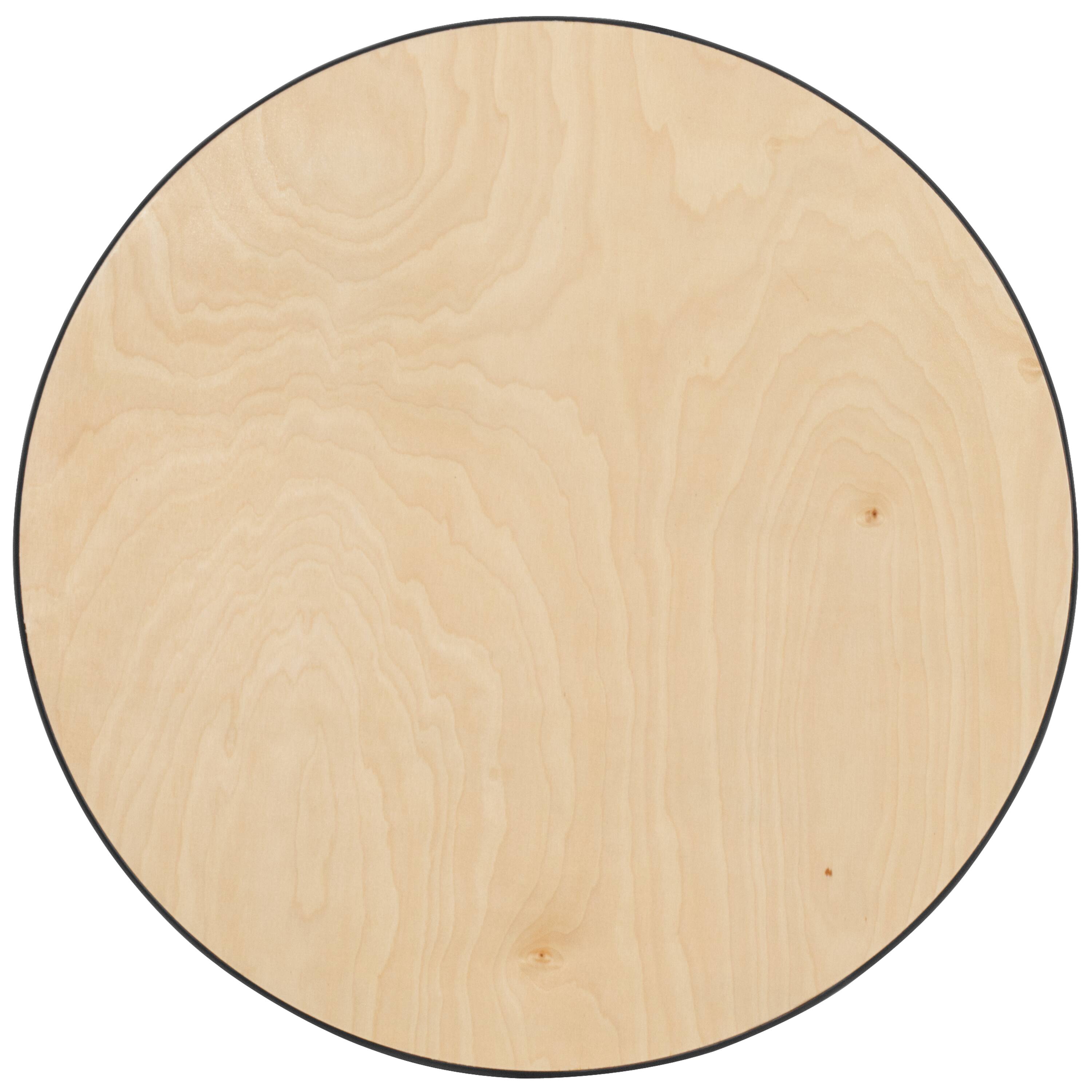 Alt View 6. Emma + Oliver - 36" Round Wood Cocktail Table with 30" and 42" Columns - Natural.