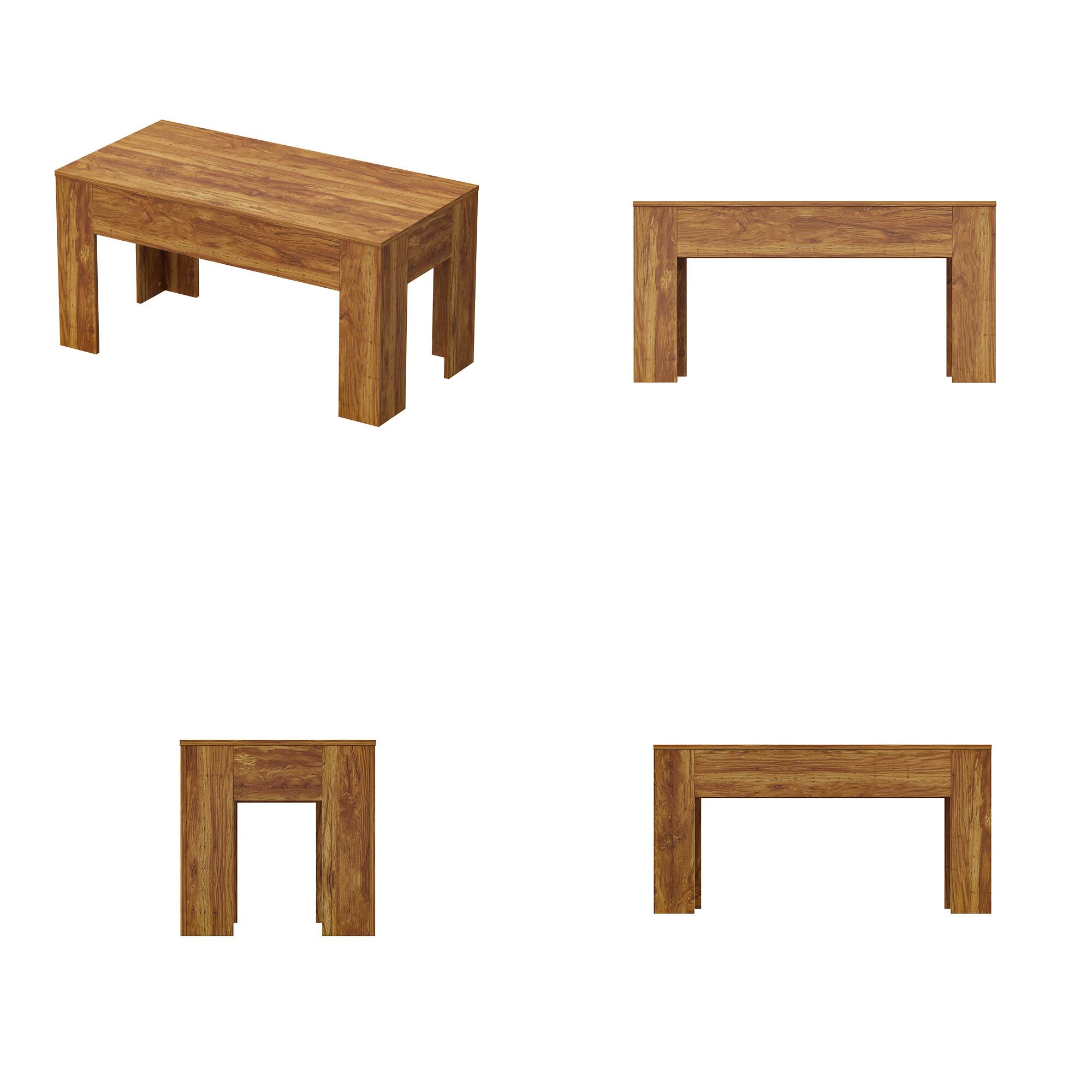 Alt View 10. FUFU & GAGA - Wooden Hidden Storage Coffee Table with Secret Compartments for Living Room, Modern Minimalist Design - Wooden.