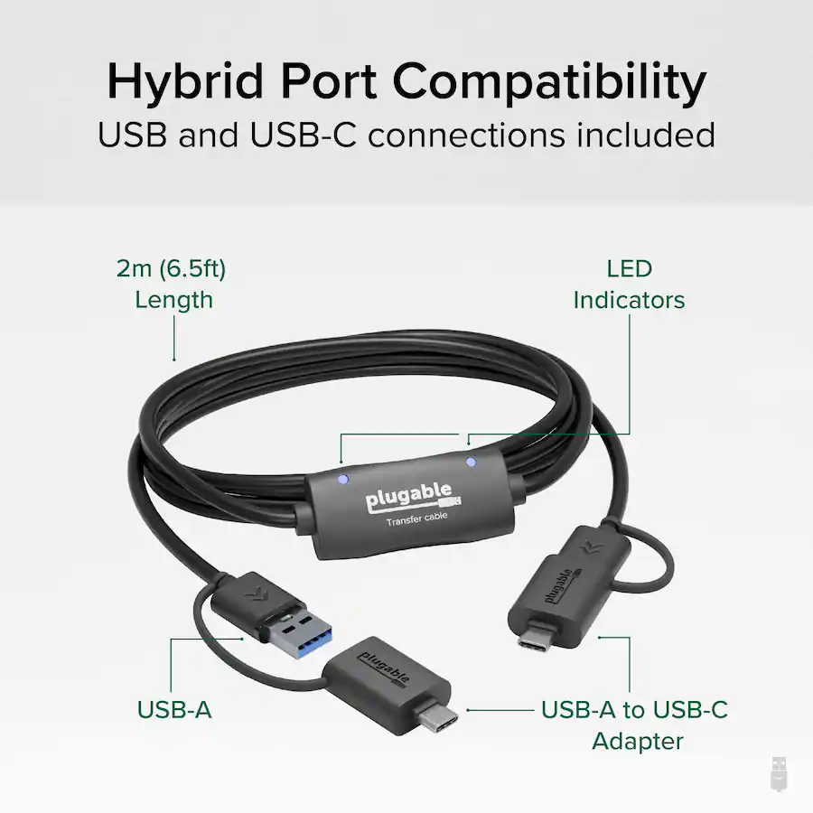 Hardware Cable Transfer Plugable USB 3.0 Transfer Cable, Transfer Data Between 2 Windows PC's ...