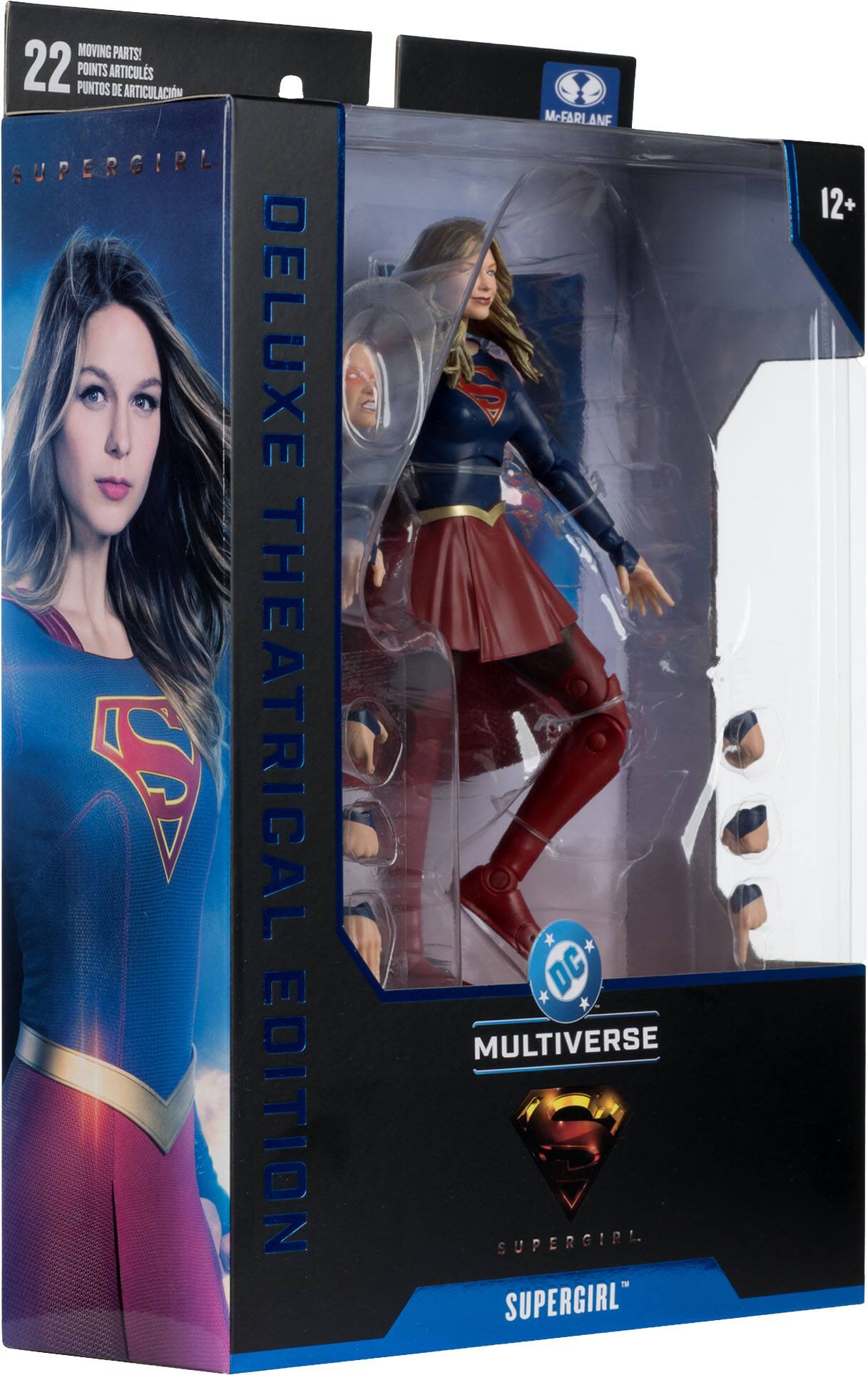 MOVING PARTS!  
22 POINTS ARTICULS DE ARTICULACIÓN  
PUNTOS DE ARTICULACIÓN  

SUPERGIRL  
DELUXE THEATRICAL EDITION  

MULTIVERSE  
SUPERGIRL  

12+  

M-FARLANF  

DC