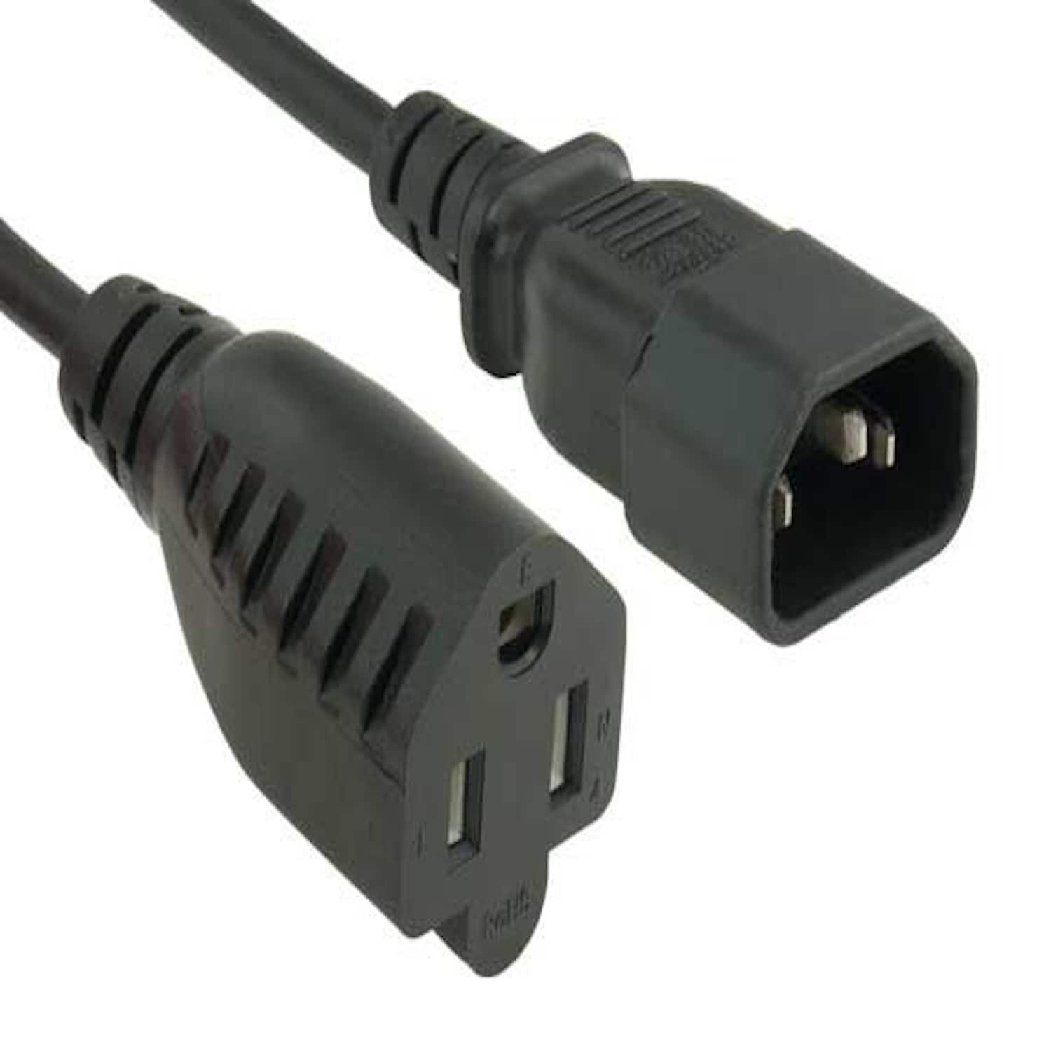 Sanoxy - Cables and Adapters; 2 PACK of 3ft 18 AWG Monitor Power Adapter Cord (NEMA 5-15R to IEC320 C14) - Black