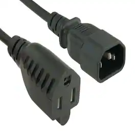 Sanoxy - Cables and Adapters; 2 PACK of 3ft 18 AWG Monitor Power Adapter Cord (NEMA 5-15R to IEC320 C14) - Black