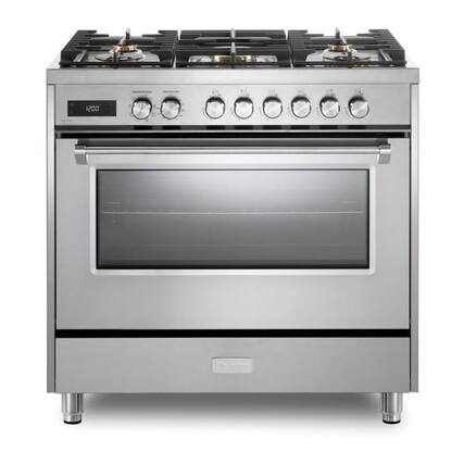 Front. Verona - Verona 36 inch Ultima Collection Dual Fuel Range with 5 Sealed Burners, 5 cu. ft. Oven Capacity (Stainless Steel) - Stainless Steel.