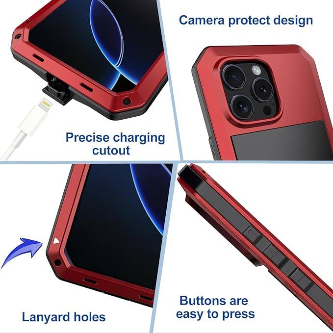- Camera protect design
- Precise charging cutout
- Lanyard holes
- Buttons are easy to press