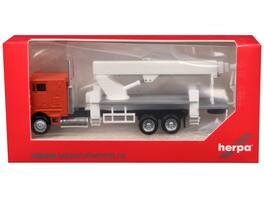 Peterbilt COE Boom Lift Picker Truck 1/87 (HO) Plastic Model Car by Promotex - Orange